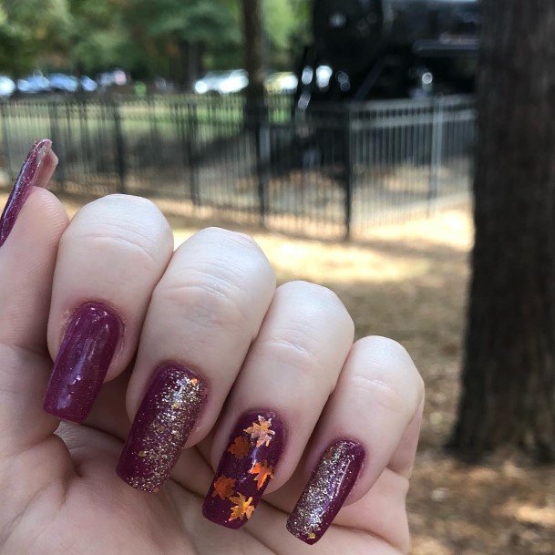 Incredible Fall Leaf Nail For Ladies