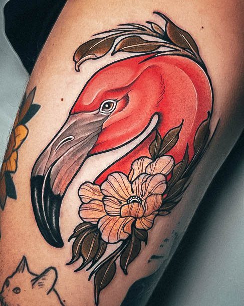 Incredible Flamingo Tattoo For Ladies