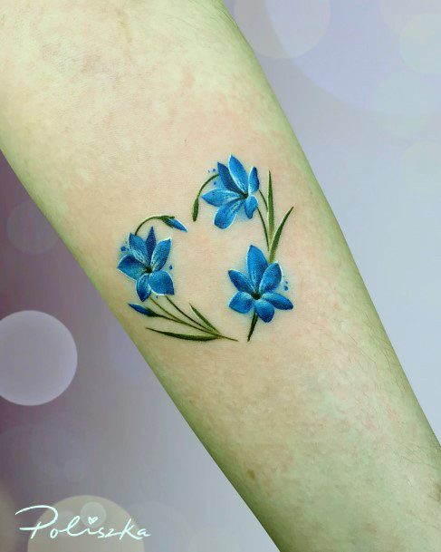 Incredible Flower Heart Tattoo For Ladies