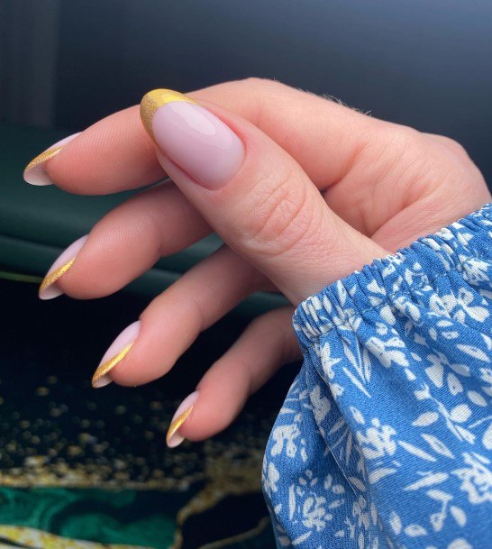 Incredible Gold French Tip Fingernail For Ladies