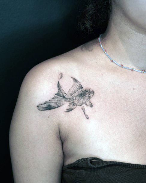 Incredible Goldfish Tattoo For Ladies