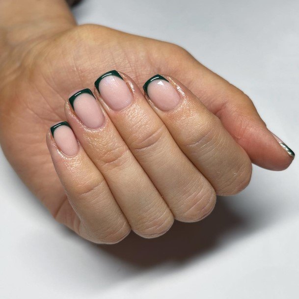 Incredible Green French Tip Fingernail For Ladies