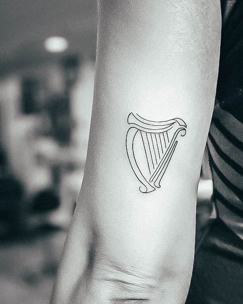 Incredible Harp Tattoo For Ladies