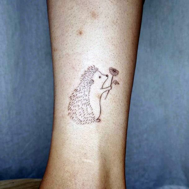 Incredible Hedgehog Tattoo For Ladies