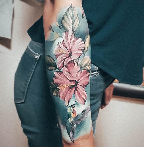 Incredible Hibiscus Tattoo For Ladies