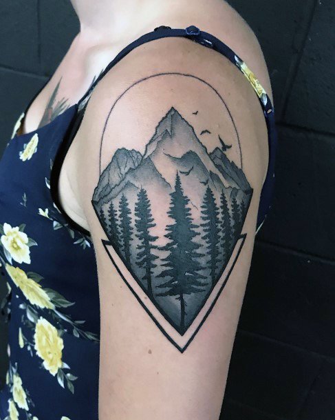 Incredible Hiking Tattoo For Ladies