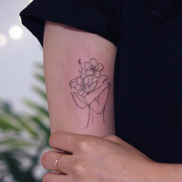 Incredible Hug Tattoo For Ladies