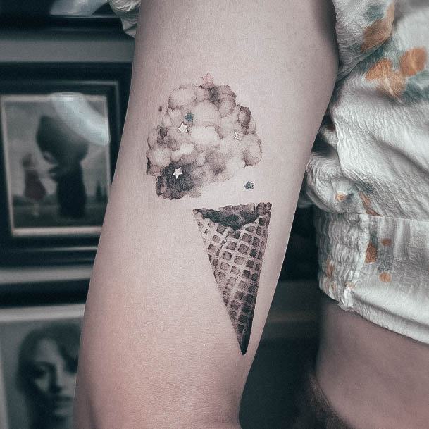 Incredible Ice Cream Tattoo For Ladies