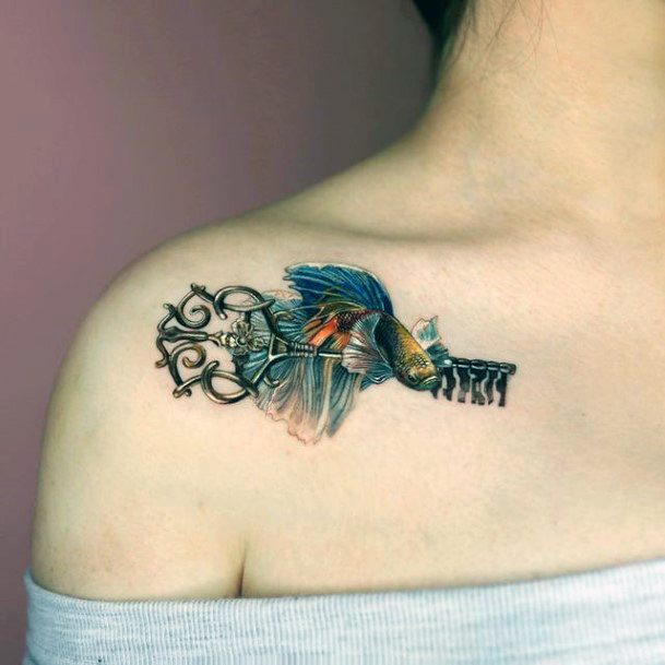 Incredible Key Tattoo For Ladies