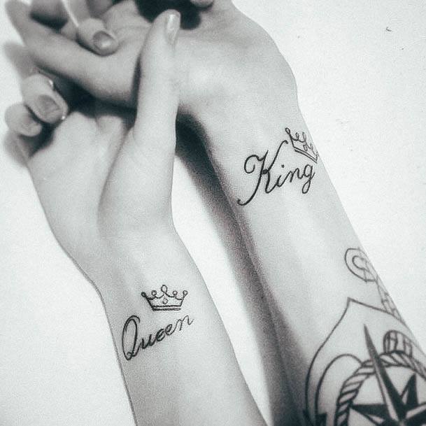 Incredible King And Queen Tattoo For Ladies