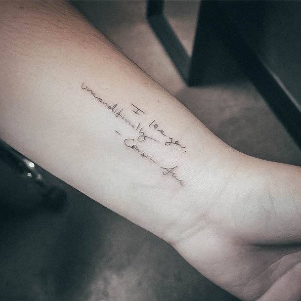 Incredible Lettering Tattoo For Ladies Wrist