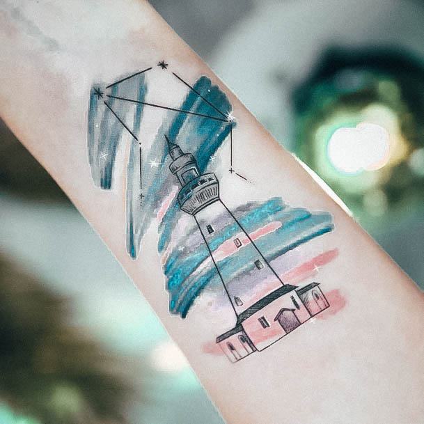 Incredible Lighthouse Tattoo For Ladies