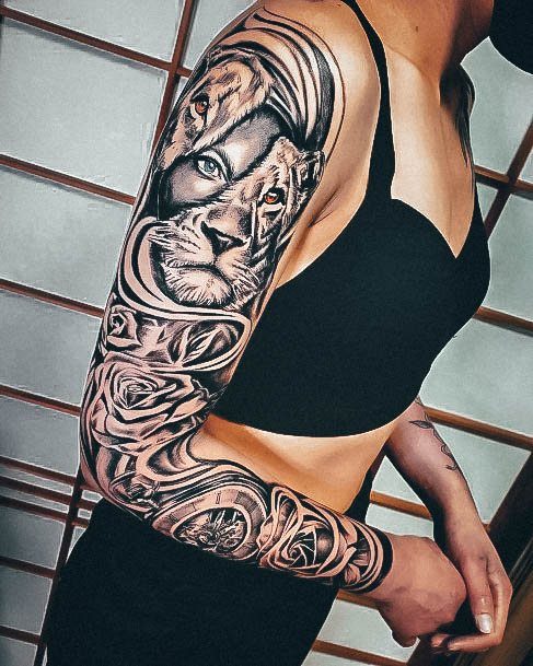 Incredible Lioness Tattoo For Ladies