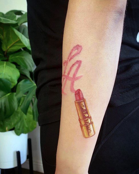 Incredible Lipstick Tattoo For Ladies