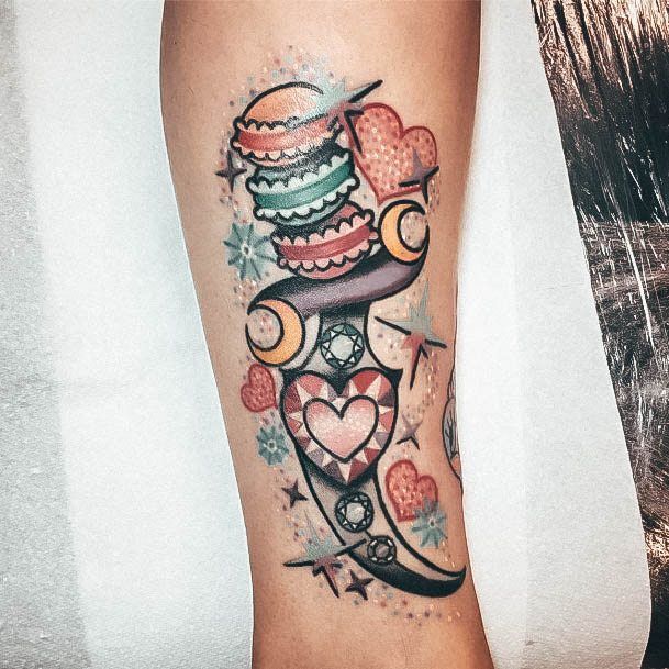 Incredible Macaron Tattoo For Ladies