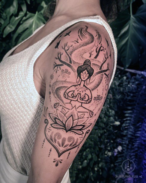 Incredible Meditation Tattoo For Ladies