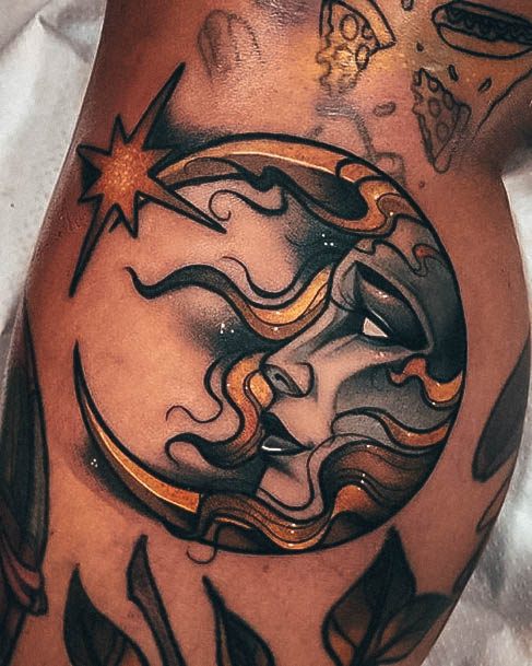 Incredible Moon Tattoo For Ladies