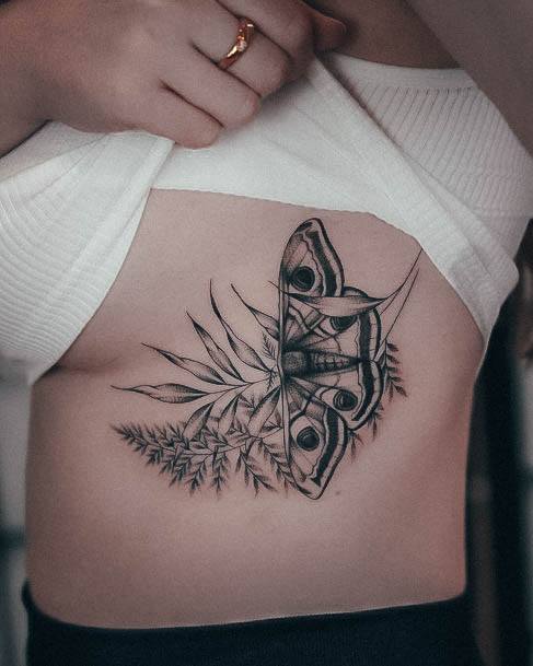 Incredible Moth Tattoo For Ladies