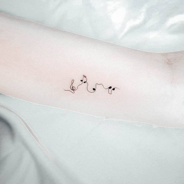 Incredible Music Note Tattoo For Ladies