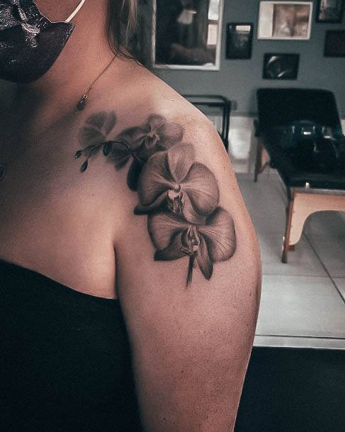 Incredible Orchid Tattoo For Ladies