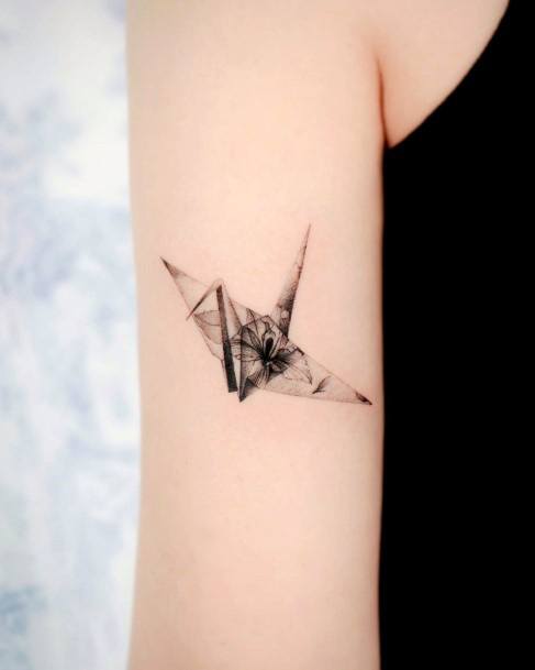 Incredible Origami Tattoo For Ladies