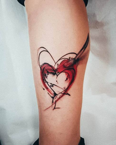 Incredible Paint Brush Tattoo For Ladies