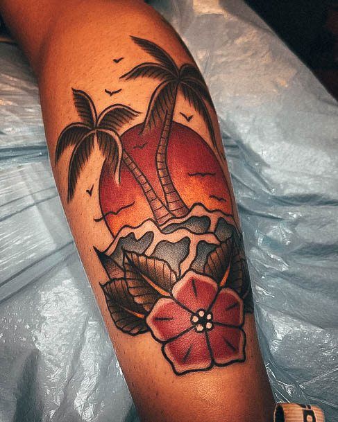 Incredible Palm Tree Tattoo For Ladies