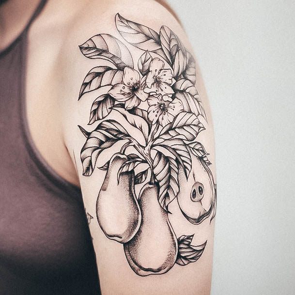 Incredible Pear Tattoo For Ladies