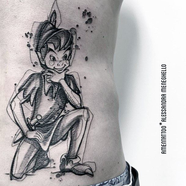 Incredible Peter Pan Tattoo For Ladies