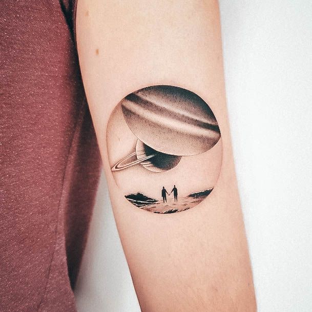 Incredible Planet Tattoo For Ladies