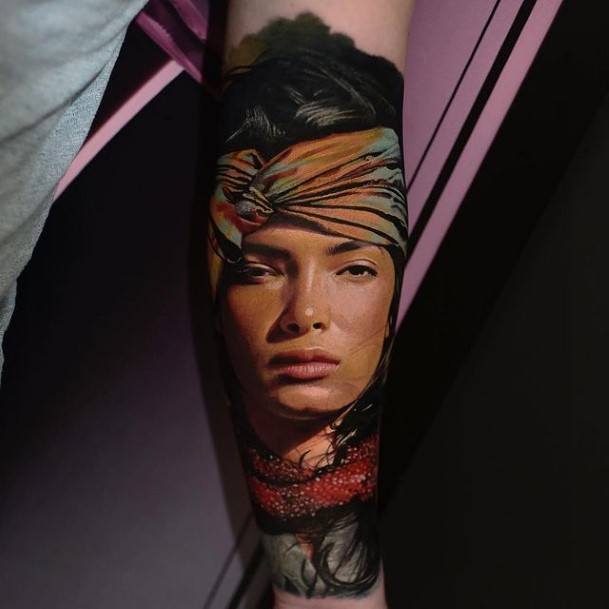 Incredible Portrait Tattoo For Ladies