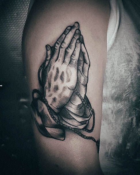 Incredible Praying Hands Tattoo For Ladies