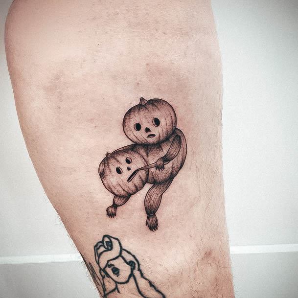 Incredible Pumpkin Tattoo For Ladies