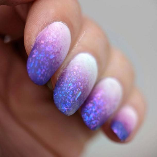 Incredible Purple Ombre Fingernail For Ladies