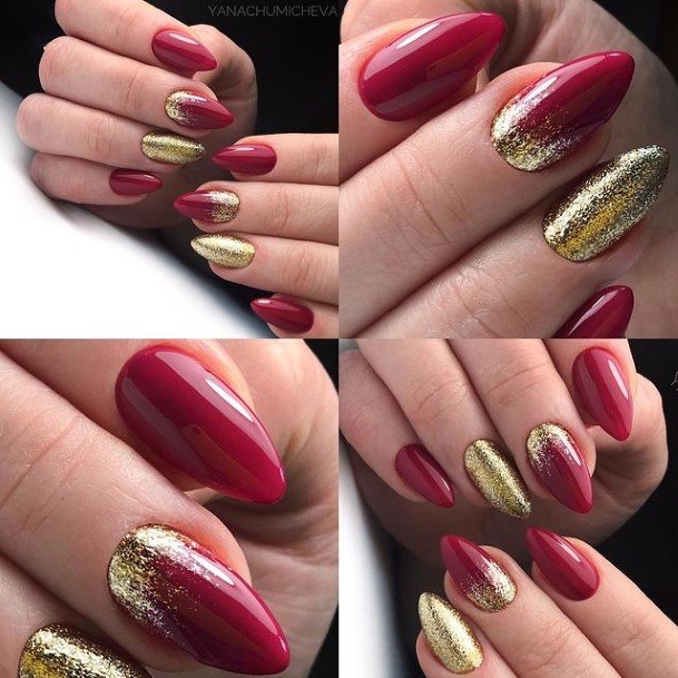 Incredible Red Glitter Fingernail For Ladies