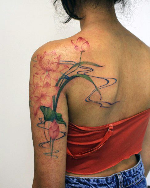 Incredible River Tattoo For Ladies