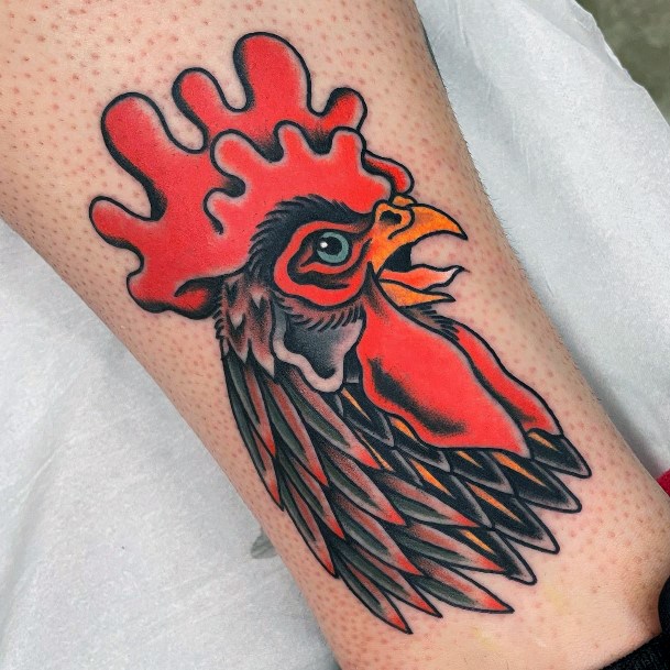 Incredible Rooster Tattoo For Ladies