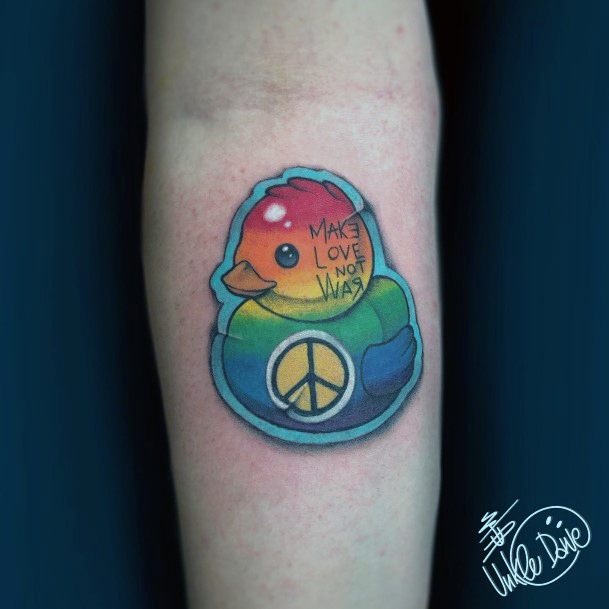 Incredible Rubber Duck Tattoo For Ladies