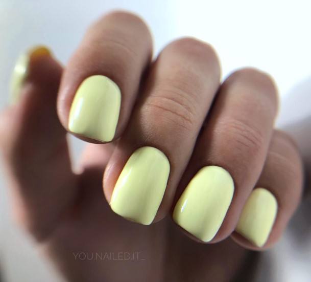 Incredible Short Yellow Fingernail For Ladies