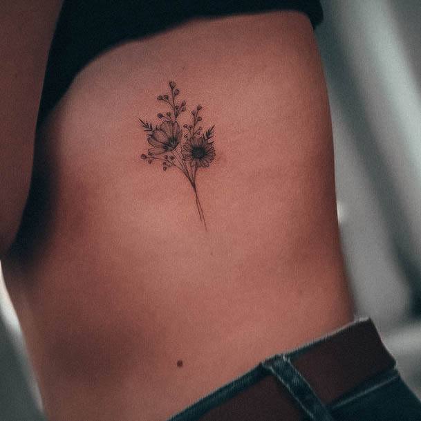 Incredible Simple Flower Tattoo For Ladies