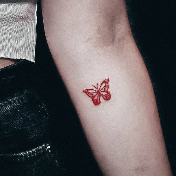 Incredible Small Butterfly Tattoo For Ladies