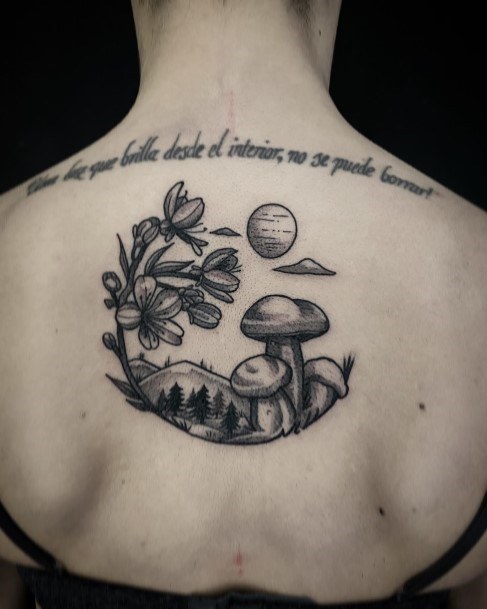 Incredible Small Mushroom Tattoo For Ladies