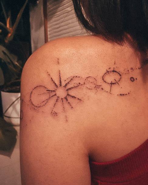 Incredible Space Tattoo For Ladies