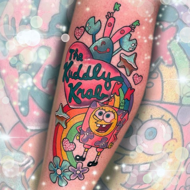 Incredible Spongebob Tattoo For Ladies