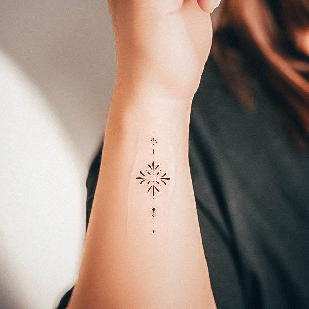 Incredible Star Tattoo For Ladies Side Forearm