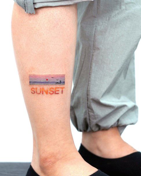 Incredible Sunset Sunrise Tattoo For Ladies