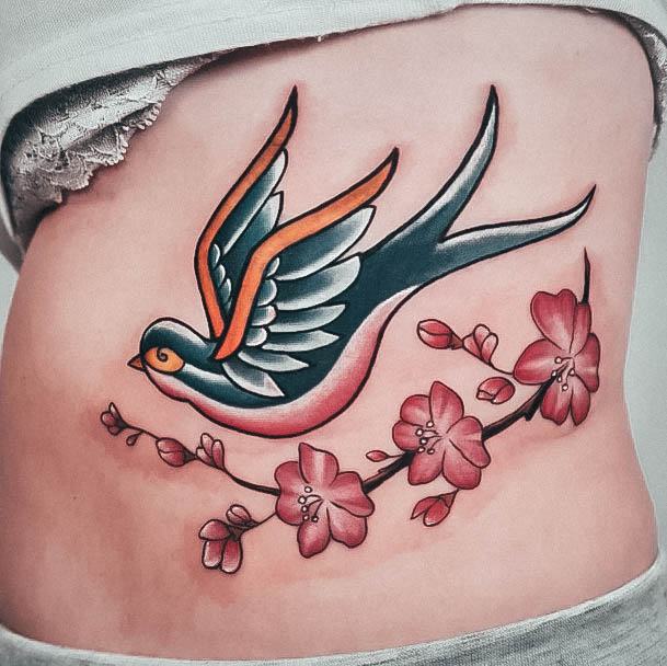 Incredible Swallow Tattoo For Ladies