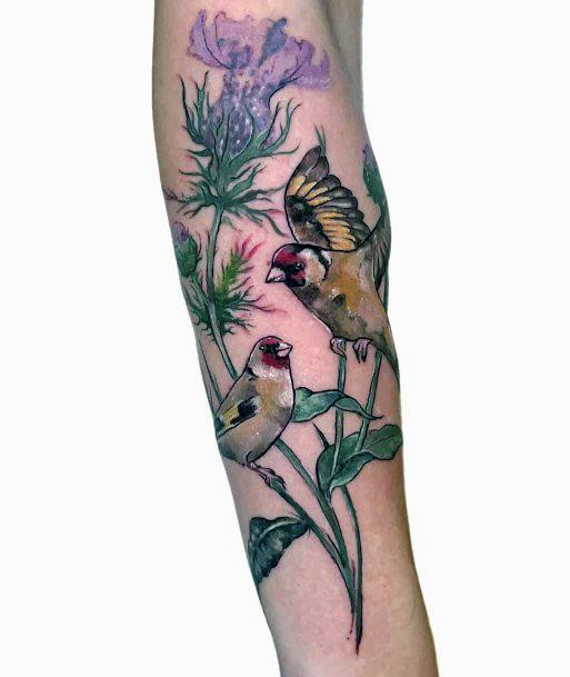 Incredible Thistle Tattoo For Ladies