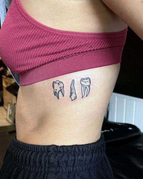 Incredible Tooth Tattoo For Ladies