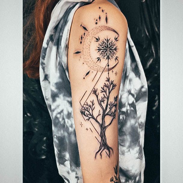 Incredible Tree Of Life Tattoo For Ladies